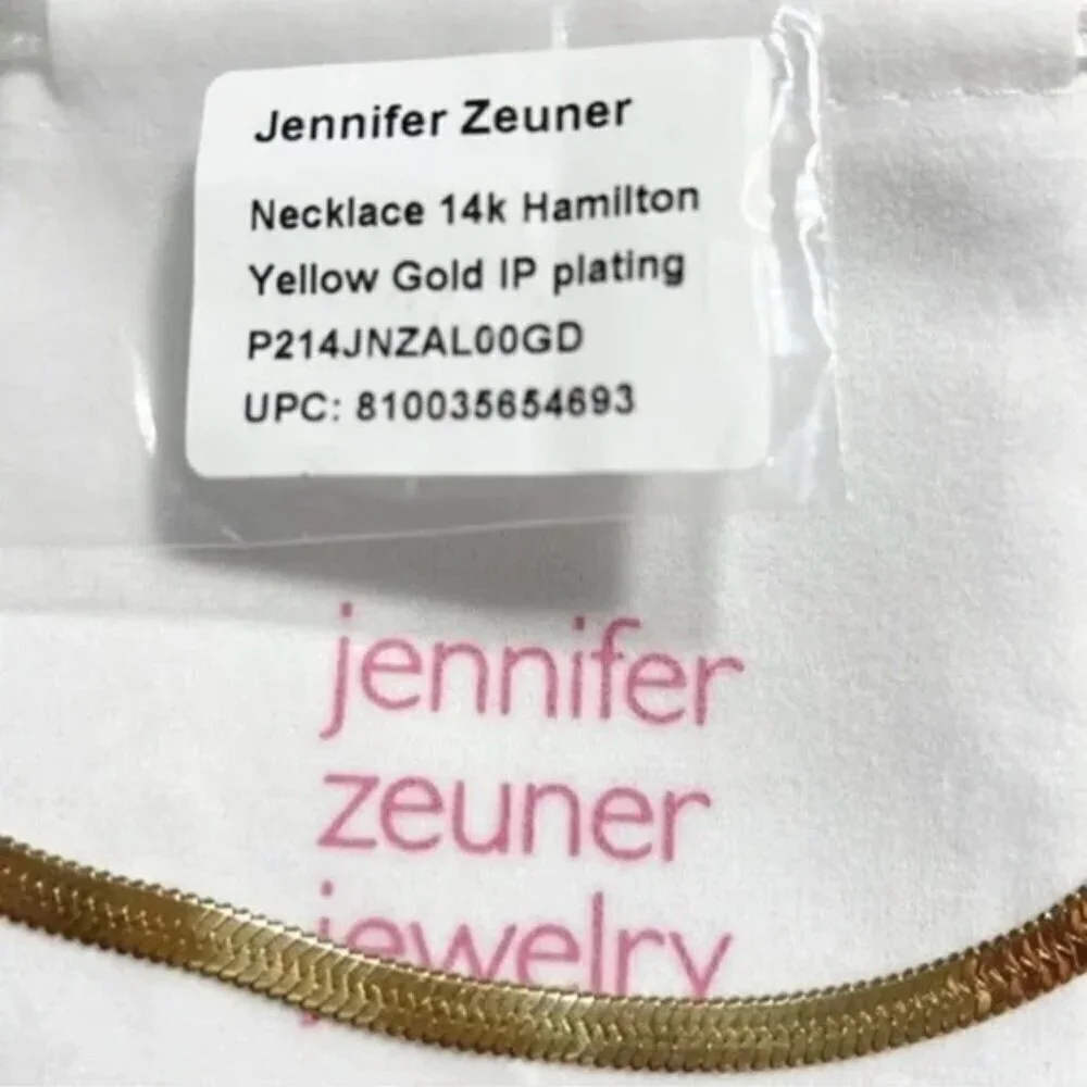 NWT Curateur x Jennifer Zeuner Allie Gold 14k Yellow Gold Plated Necklace